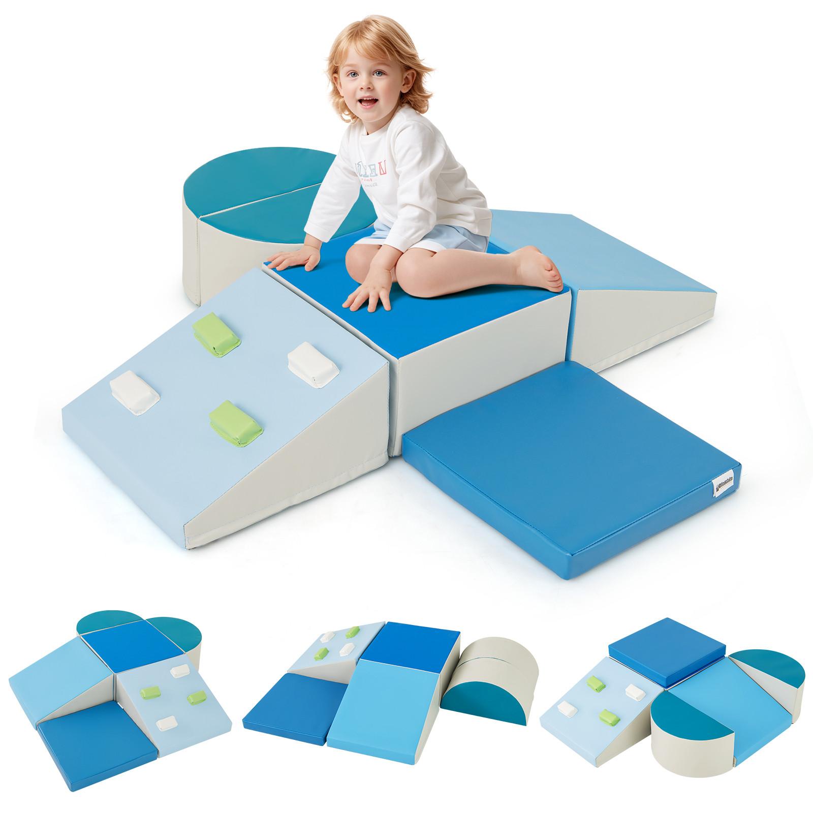 SOFTBAUSTEINE Blue (6-teilig) - Blau, Kunststoff (40/20/40cm) - COSTWAY