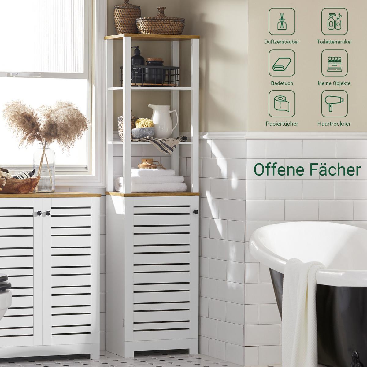 HOCHSCHRANK Weiß - Weiß, Holzwerkstoff (60/160/30cm) - SoBuy