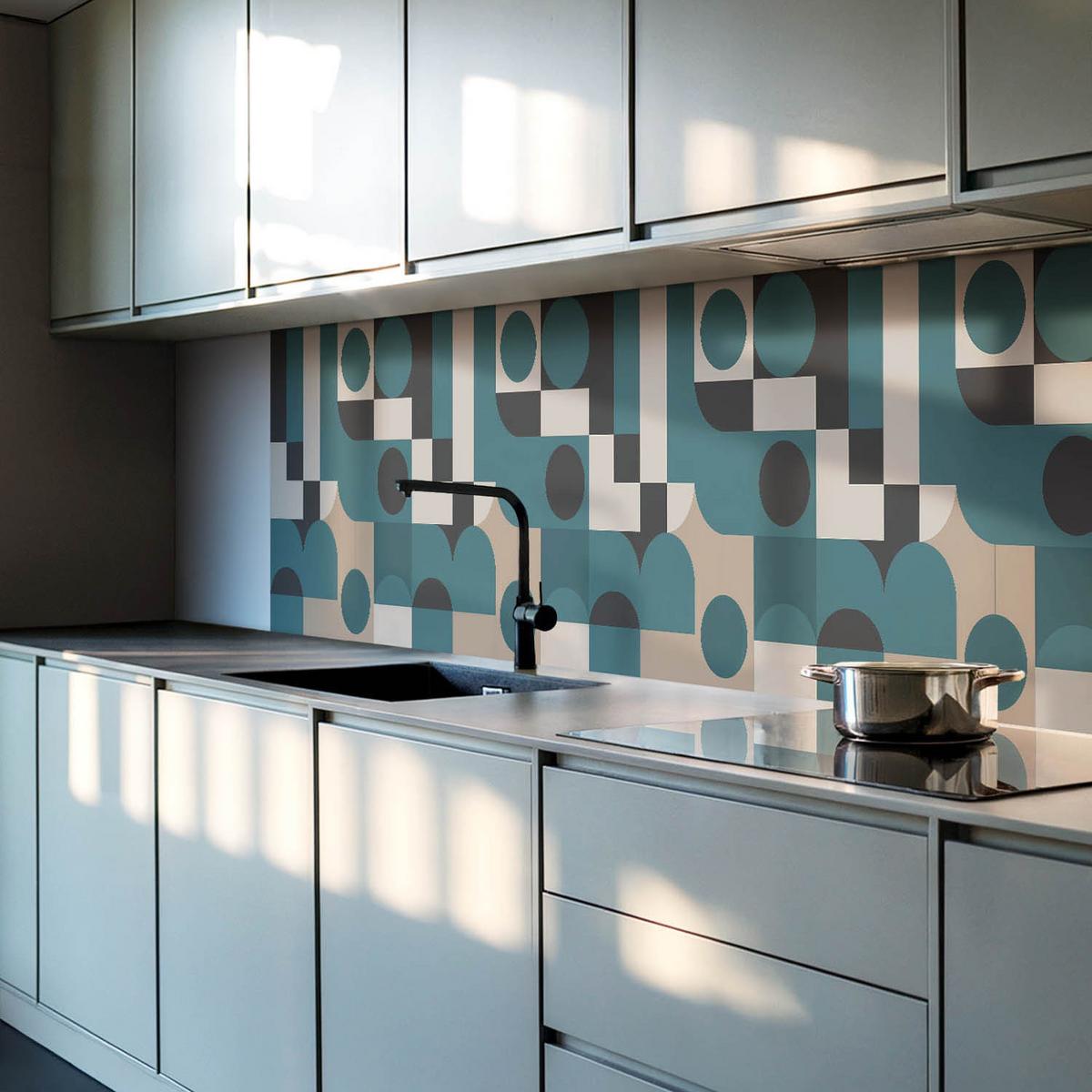 WANDPANEEL 120x60 cm selbstklebend Modula - Türkis, Kunststoff (60/1.6/120cm) - Wallfluent