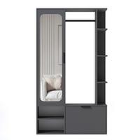 GARDEROBE mit Spiegel ELIOR - Grau, Holz (100/189.4/33cm) - Idohome