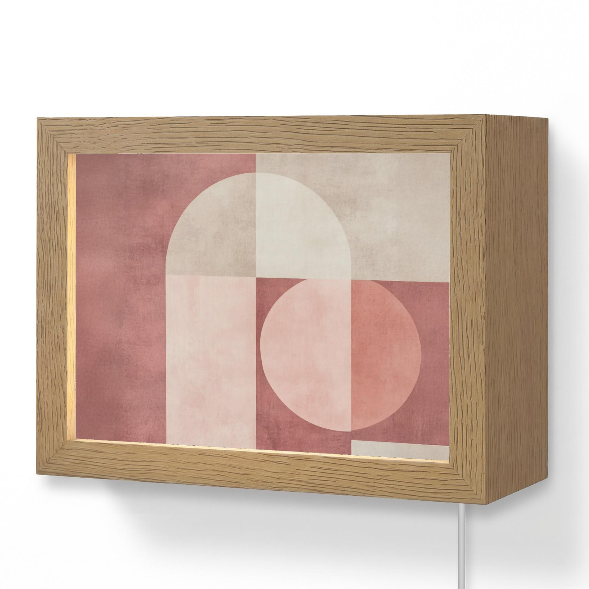 WANDLEUCHTE Figuren - Abstrakt - Rosa 20x15 cm - Altrosa, Holzwerkstoff (20/15/8cm) - OnlyWow