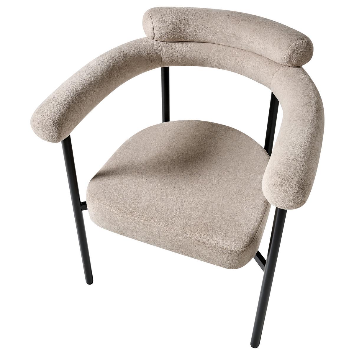 ESSZIMMERSTUHL 2er-Set Stoff Beige Lyney - Beige, Textil (70/83/59cm) - Beliani