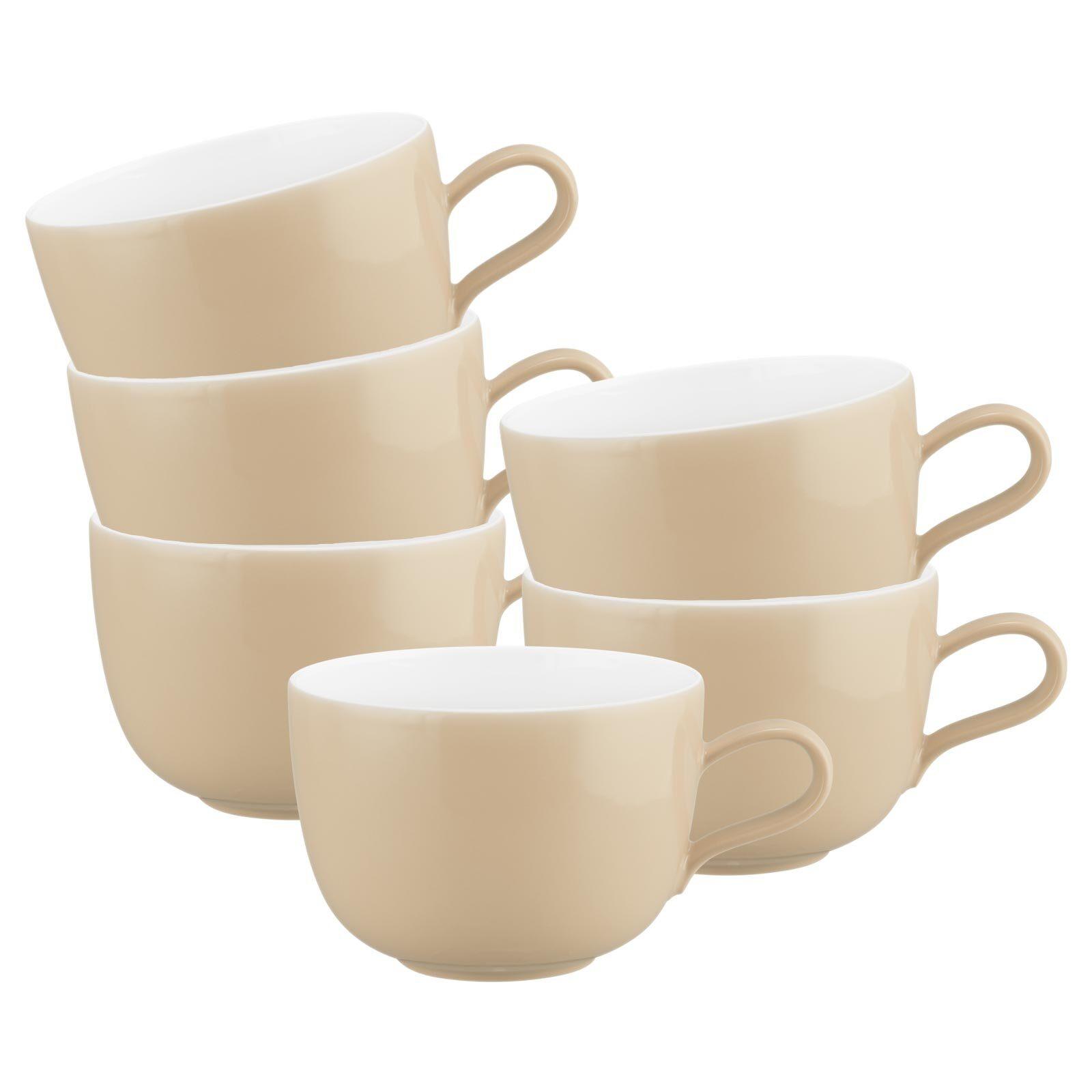 MILCHKAFFEETASSEN Liberty Pure Colors Dusty Beige 380 ml 6er Set - Beige, Keramik (0.38L) - Seltmann Weiden