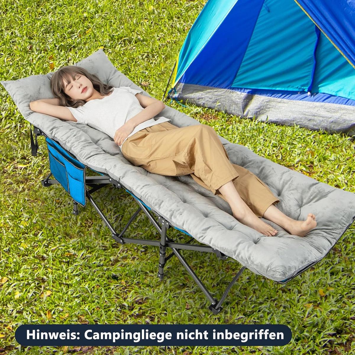 BAUMWOLLE Auflage Grau - Grau, Textil - COSTWAY