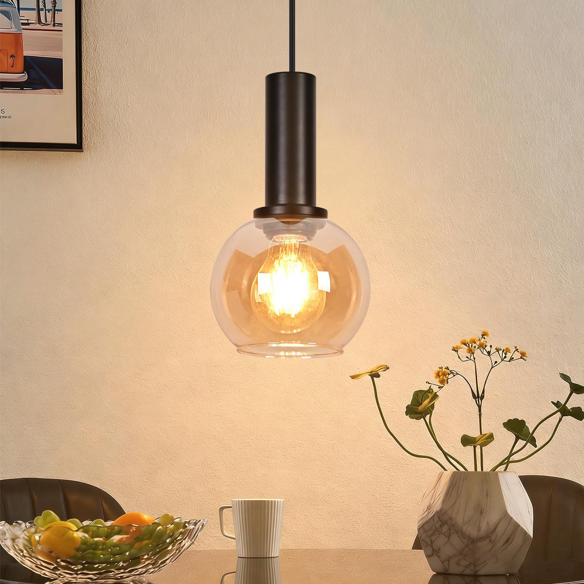 PENDELLEUCHTE Ixeth 10/13/145 cm - Schwarz, Glas/Metall (10/13/145cm) - ZMH