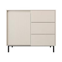 KOMBIKOMMODE Ozmi 1D3SZ - Kaschmir/Schwarz, Holzwerkstoff/Metall (103/90/50cm) - MIRJAN24