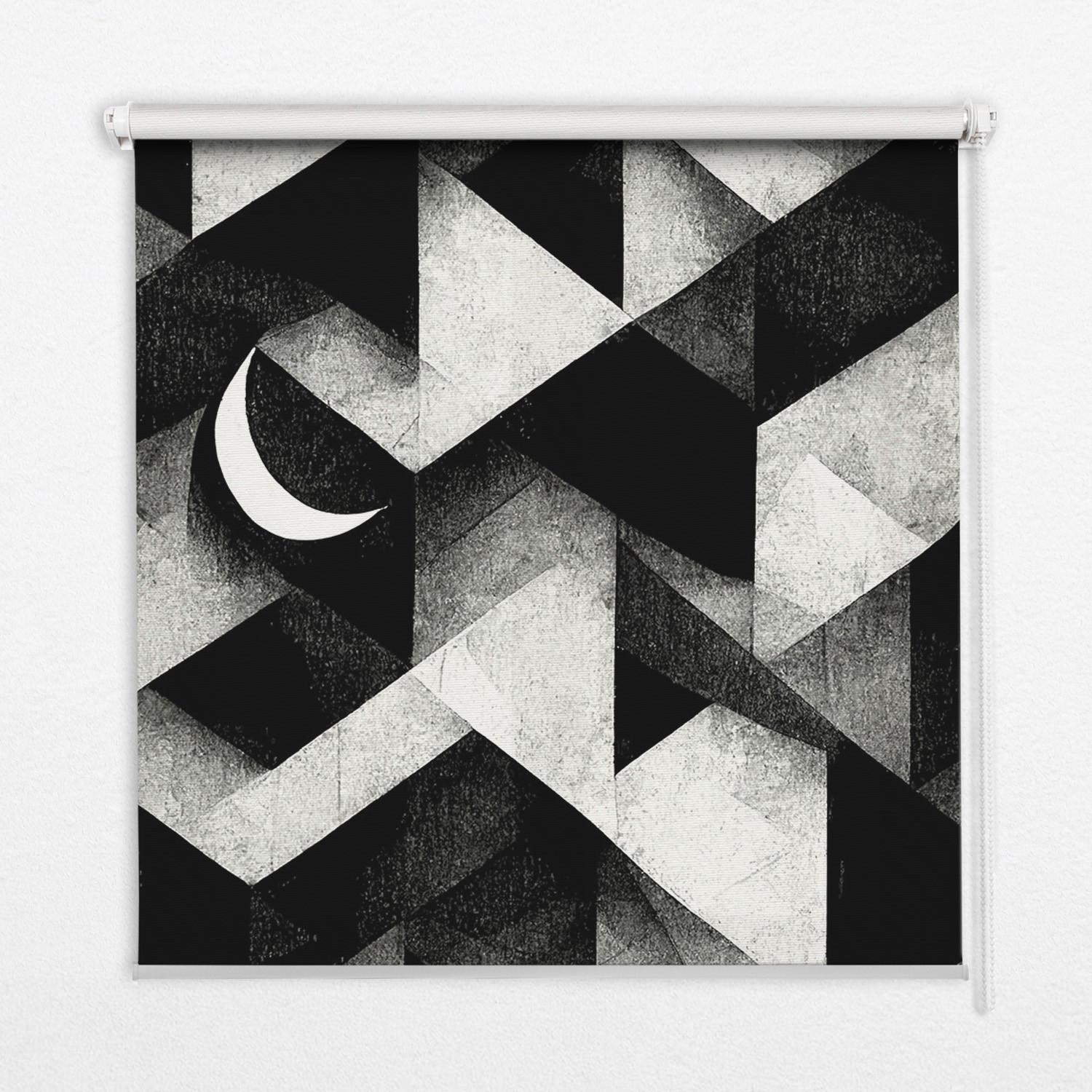 INNENROLLO - Fensterrollo - Rollo - 60x40 cm - Dreiecke in der Abstraktion - Schwarz, Kunststoff (60/140/0.5cm) - TULUP