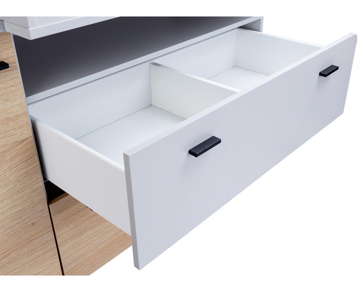WICKELKOMMODE Lovis XL - Eichefarben/Hellgrau, Holz/Holzwerkstoff (132/96/79cm) - arthur berndt