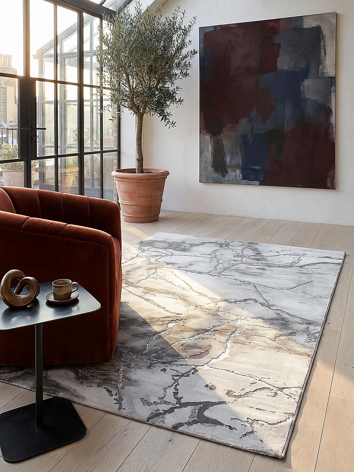 KURZFLORTEPPICH Abstrakt SVEDA Polypropylen Grau 200 x 290 cm - Grau, Textil (200/290cm) - KADIMA DESIGN