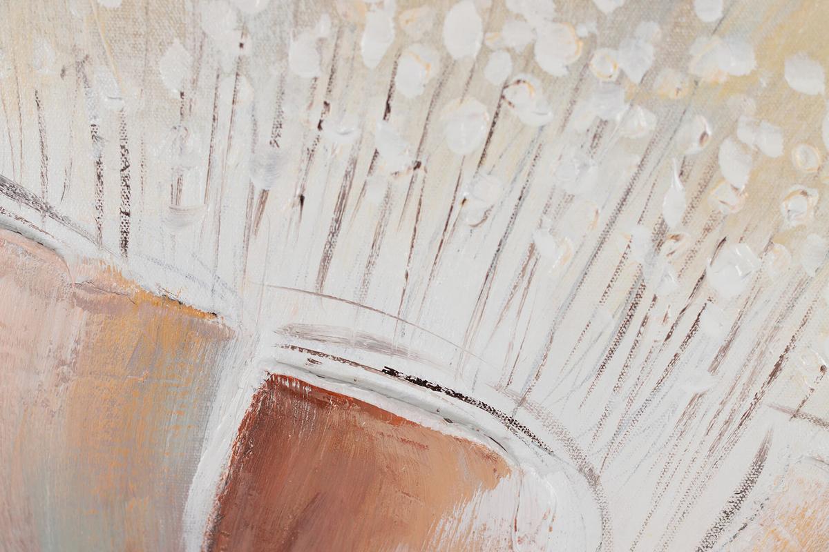 ACRYLBILD HANDGEMALT 80/80 cm - Beige/Grau, Holz/Textil (80/80cm) - KUNSTLOFT