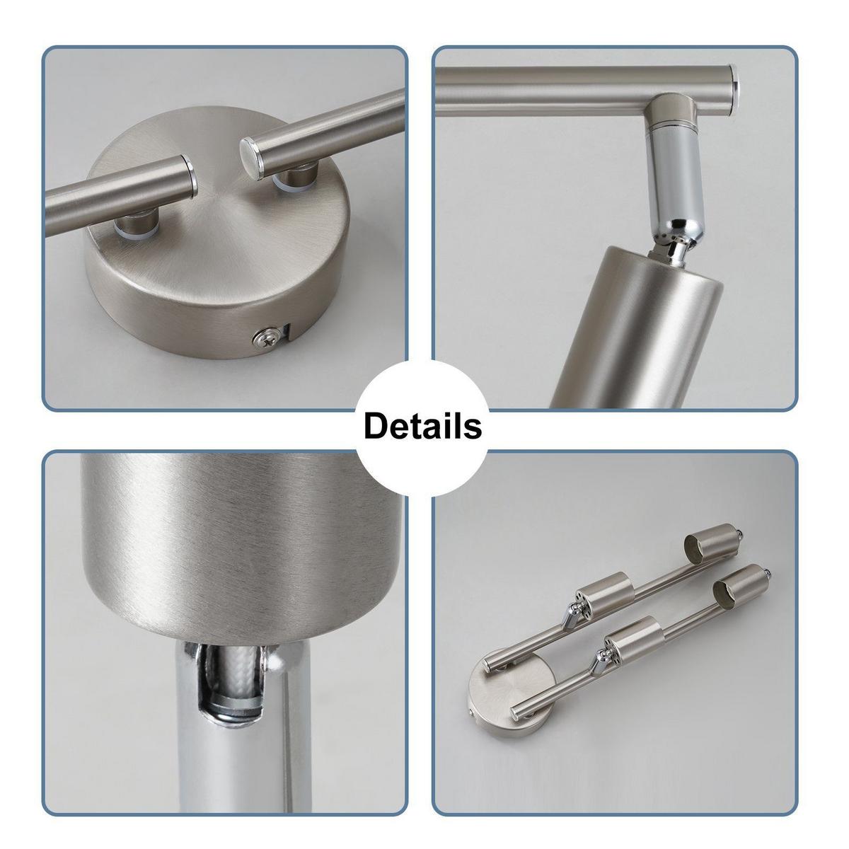 DECKENSTRAHLER Max 4-flammig 60/8/14 cm - Silberfarben, Metall (60/8/14cm) - Nettlife