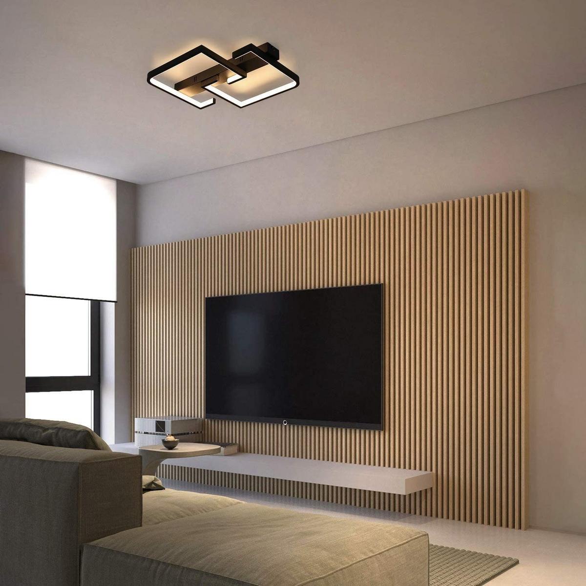 LED DECKENLEUCHTE Crosby 42/37/5 - Schwarz, Metall (42/37/5cm) - Nettlife