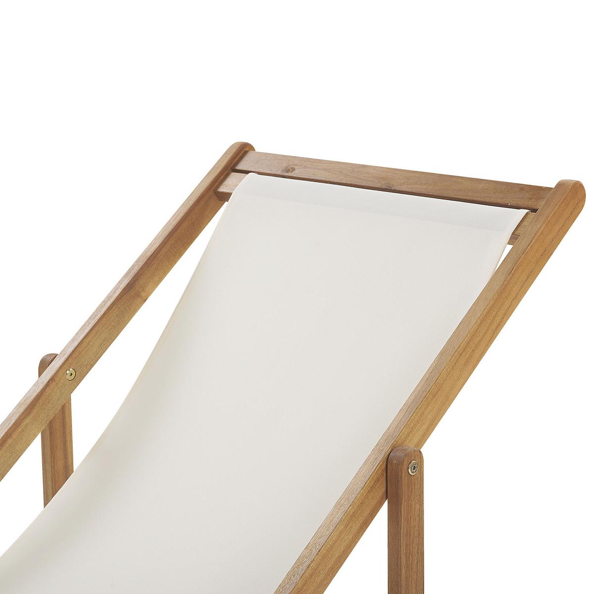 LIEGESTUHL Set mit 2 klappbaren Hellbraun Anzio - Weiß, Holz (54/70/97cm)