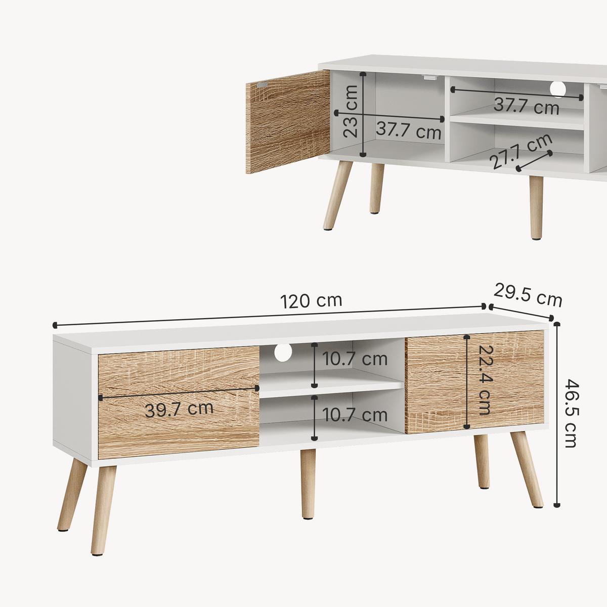 LOWBOARD Eskilstuna - Eichefarben, Holz/Holzwerkstoff (120/46.5/29.5cm) - [en.casa]