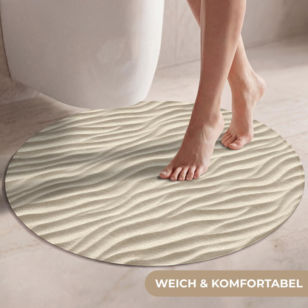 WC-VORLEGER Sand - Wellen - Beige Toilettenteppich 70x70 cm - Beige, Textil (70/1cm) - OnlyWow