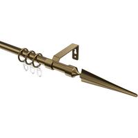 GARDINENSTANGE Olymp Lorenzo 280 cm (geteilt in 2 x 140 cm), 1-läufig, 16 mm Ø Messing Antik - Messingfarben/Bronzefarben, Metall (280cm) - INTERDECO