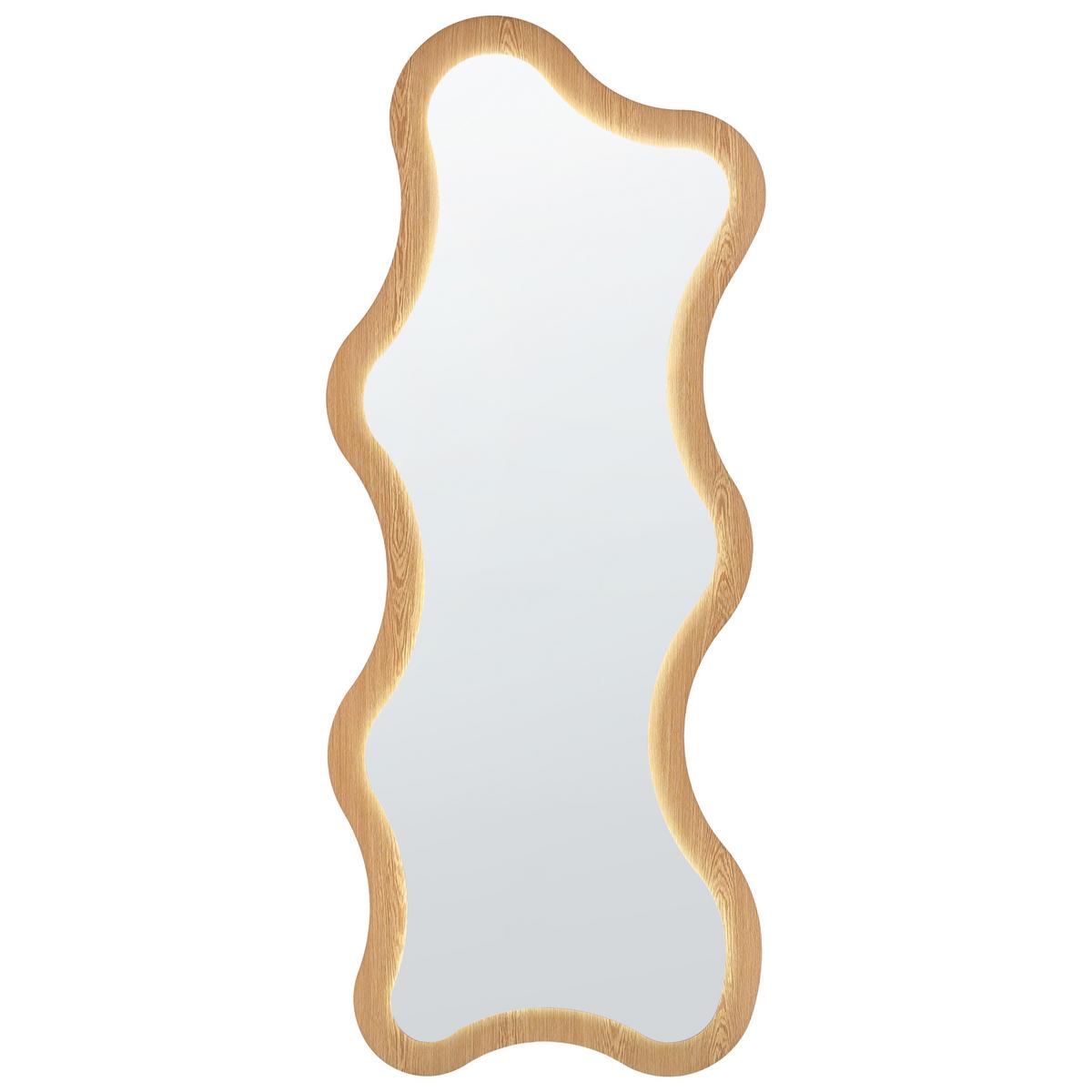 WANDSPIEGEL 61/170 cm Hellbraun LED Combre - Braun, Glas (61/170/2cm) - Beliani