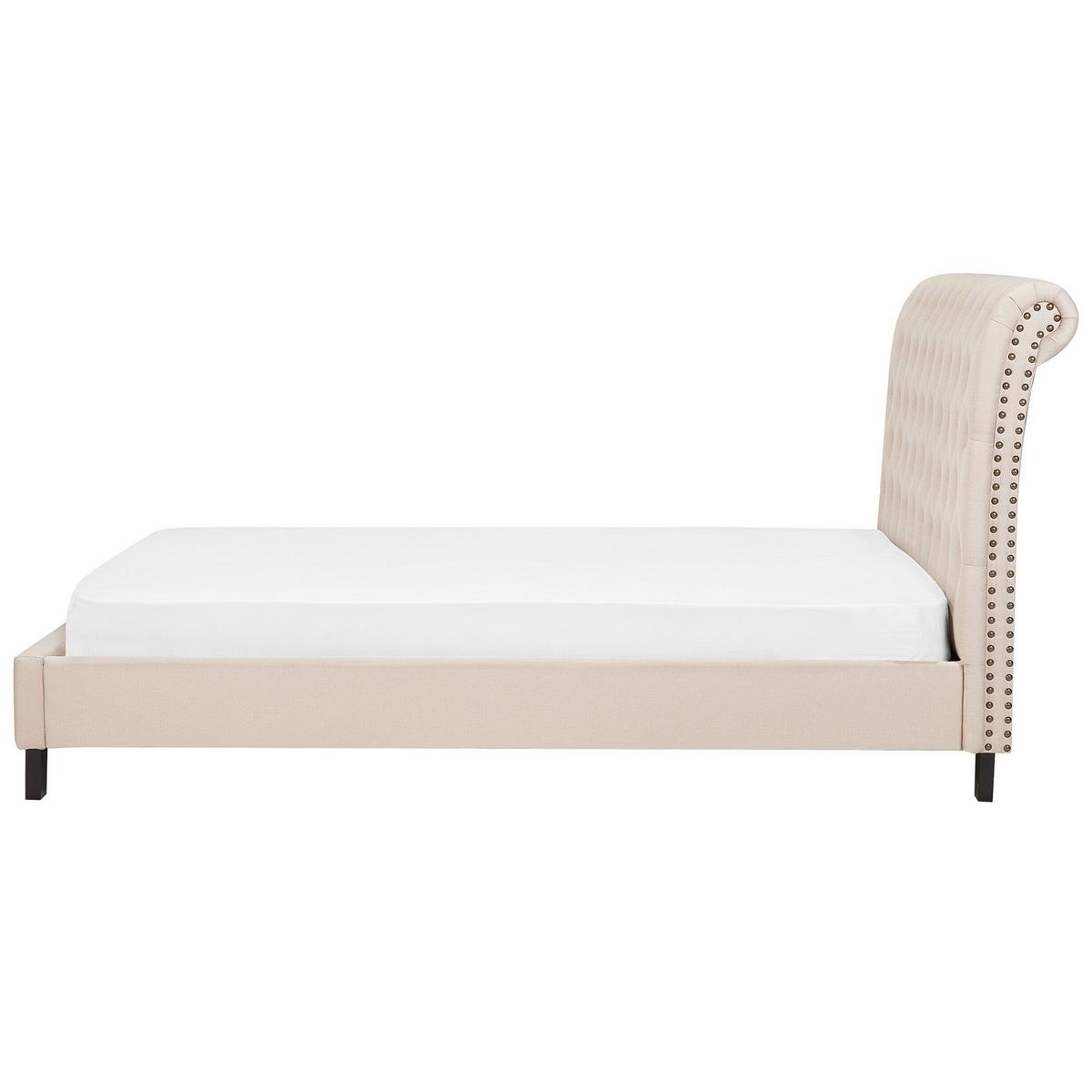 POLSTERBETT mit Lattenrost 180x200 cm Beige Reims - Beige, Textil (180/200cm) - Beliani