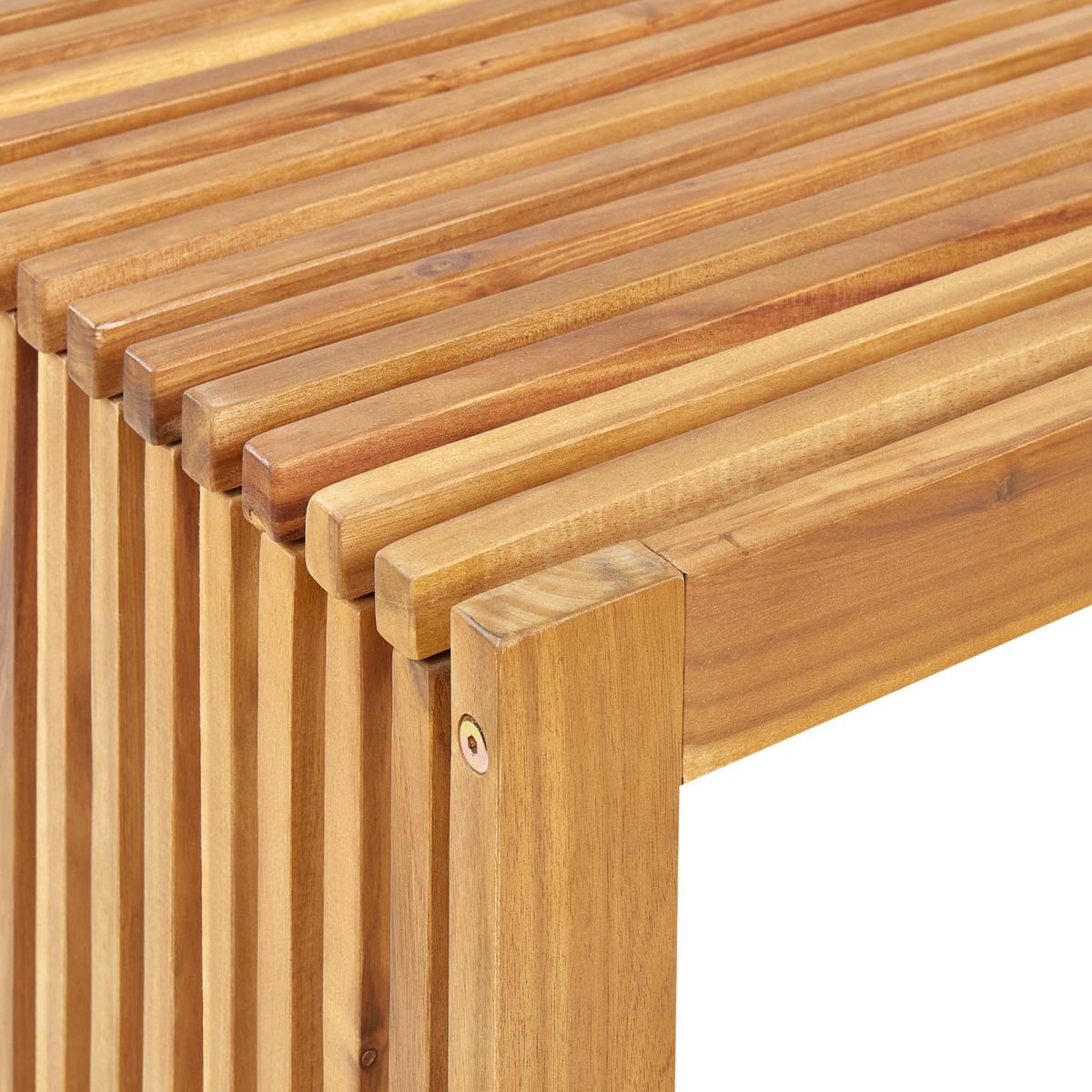 GARTENTISCH Akazienholz hellbraun 120/70 cm Bellano - Hellbraun, Holz (70/120/70cm) - Beliani