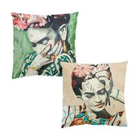 DEKOKISSEN 2er-Set Frida Kahlo - Collagen Duo I 40/40 cm - Multicolor, Textil (40/40cm) - Bilderwelten