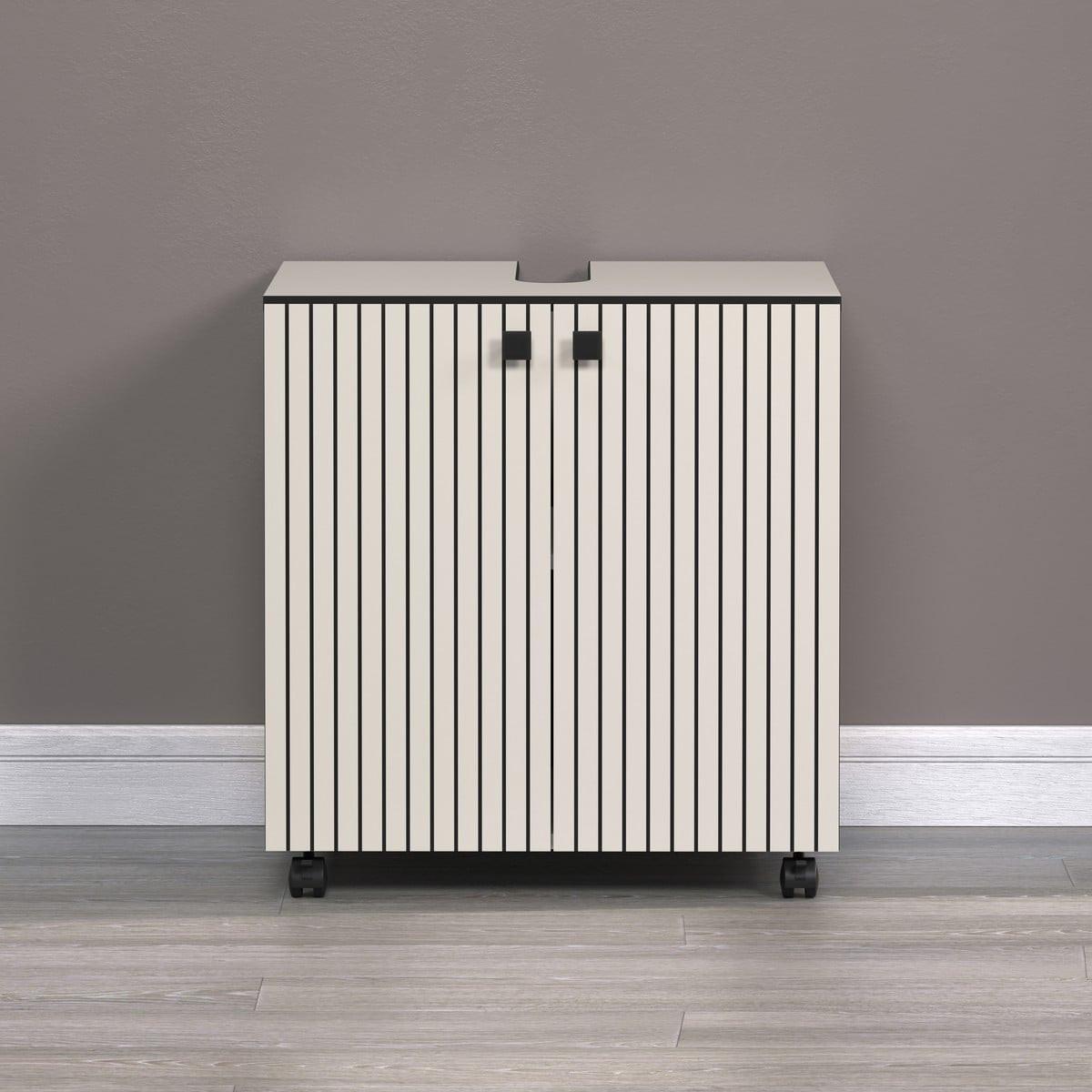 WASCHBECKENUNTERSCHRANK PureBliss Hellgrau - Hellgrau, Holzwerkstoff (60/64/42cm) - Trendteam