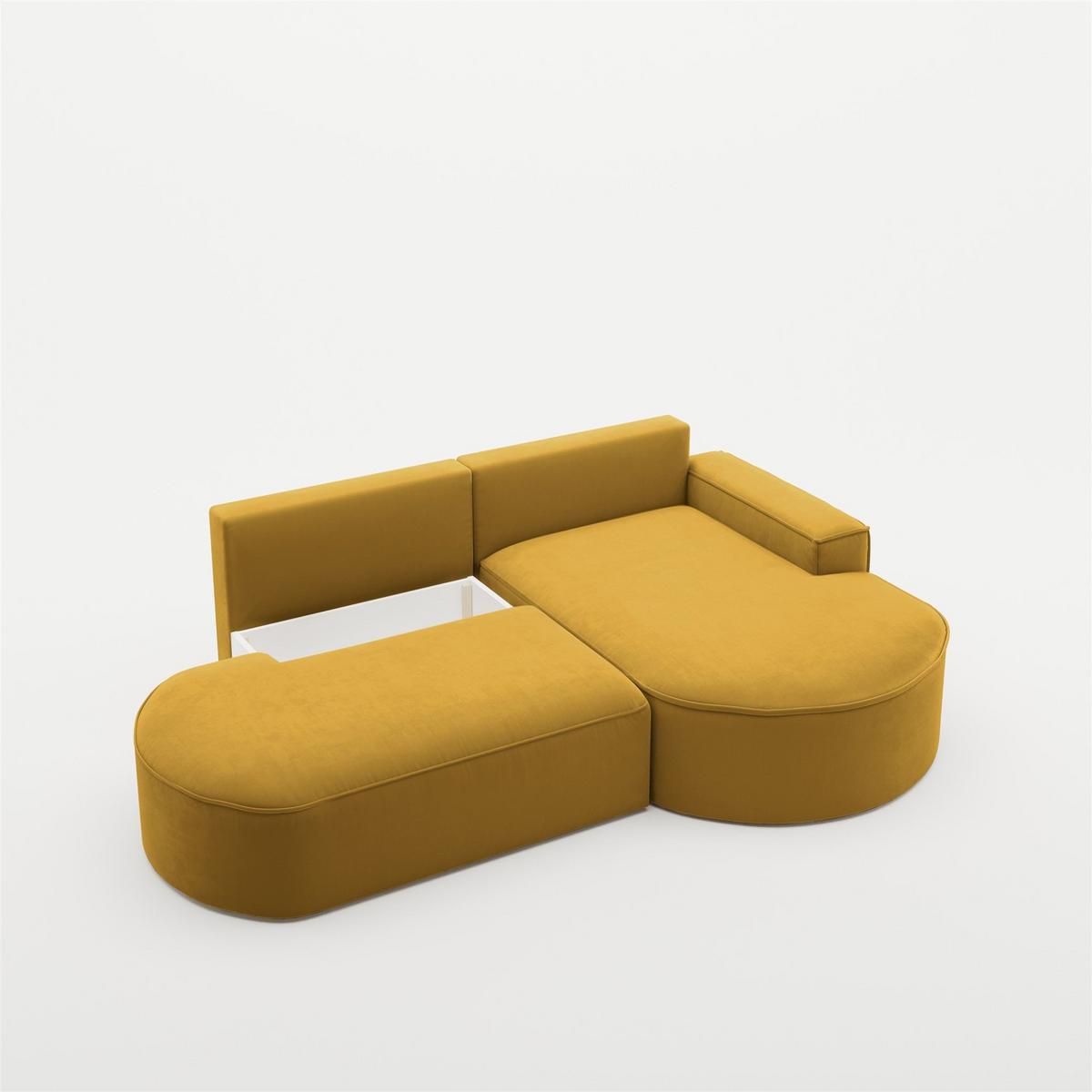 ECKSOFA Venedig Mit Schlaffunktion - Gelb, Holzwerkstoff/Textil (278/179cm) - Fun Möbel