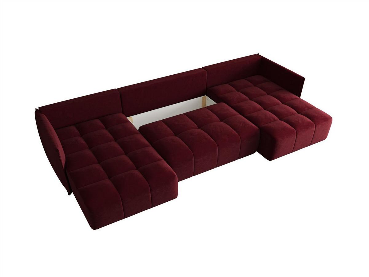 WOHNLANDSCHAFT Treviso - Bordeaux, Holzwerkstoff/Textil (342/88/185cm) - Fun Möbel