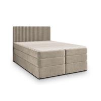 BOXSPRINGBETT FELBIO 160x200 cm mit Matratze und Topper - Beige - Beige, Holz (160/200cm) - MASSENO