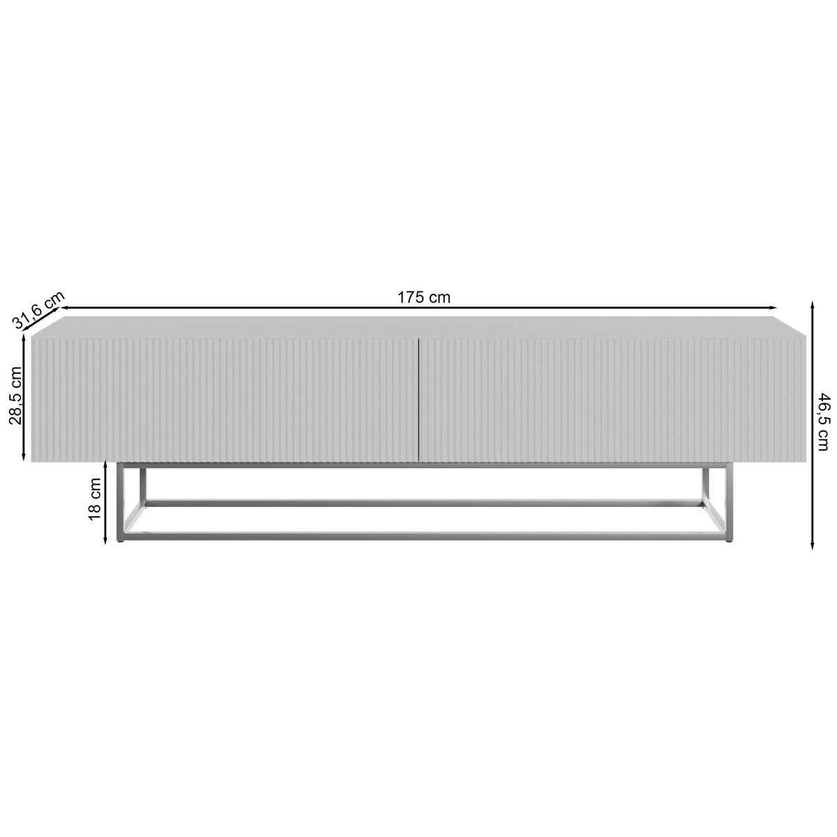 TV-SCHRANK Veldio Schwarz Gold 175 cm - Goldfarben/Schwarz, Holzwerkstoff/Metall (175/46.5/31.6cm) - Selsey