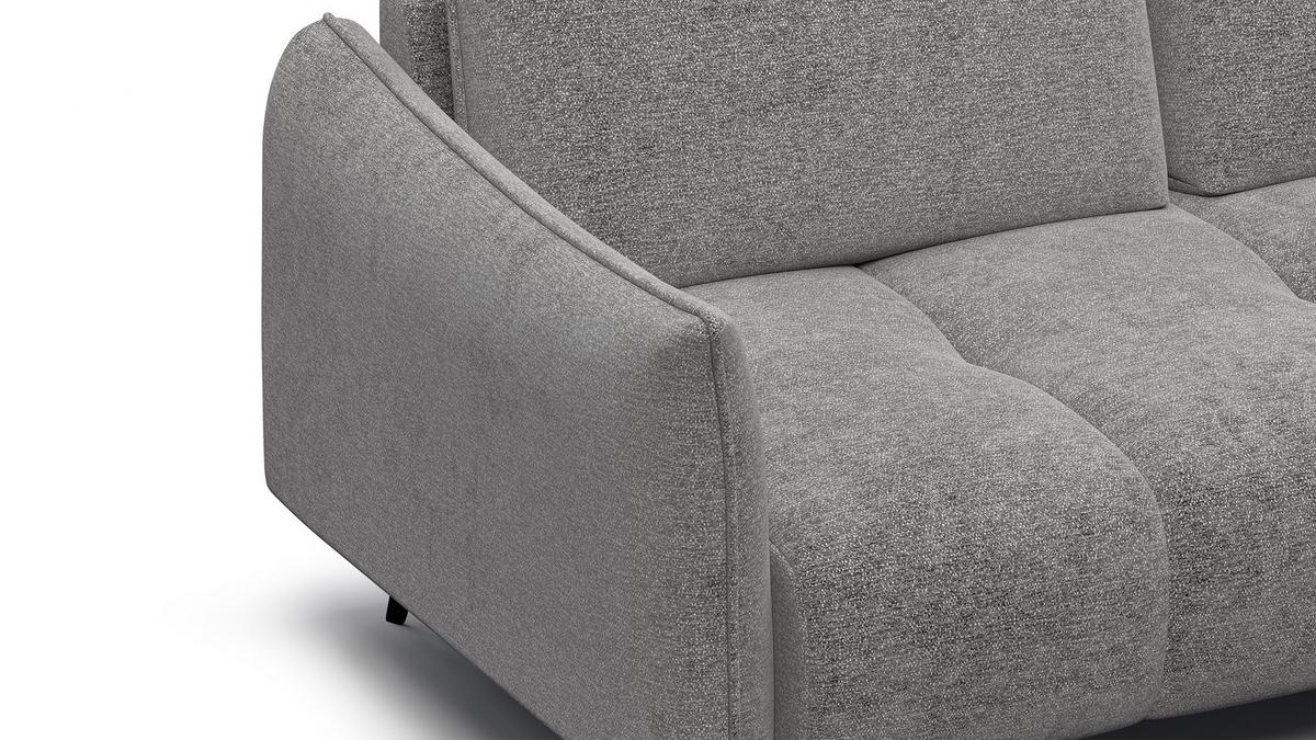 SOFA AERA 2,5-Sitzer, platingrau - Schwarz/Grau, Holz/Textil (187/89/96cm) - Wozimo