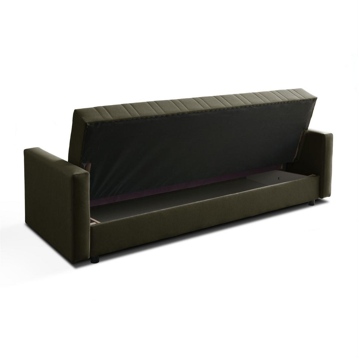 SCHLAFSOFA VERO MAX mit Schlaffunktion Castel 39 - Grün, Textil (191/88/90cm) - Lookway