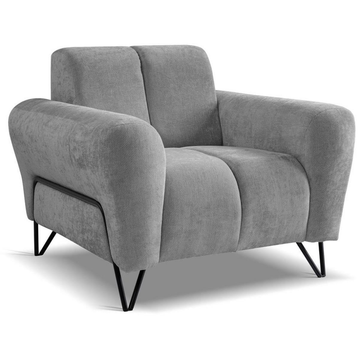 SITZGARNITUR Volare Sofas+Sessel, ohne Schlaffunktion, Grau - Schwarz/Grau, Textil/Metall (220/83/98cm) - Beautysofa