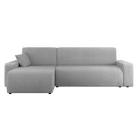 ECKSOFA Piano L Cord - Hellgrau/Schwarz, Holz/Kunststoff (244/145cm) - MIRJAN24
