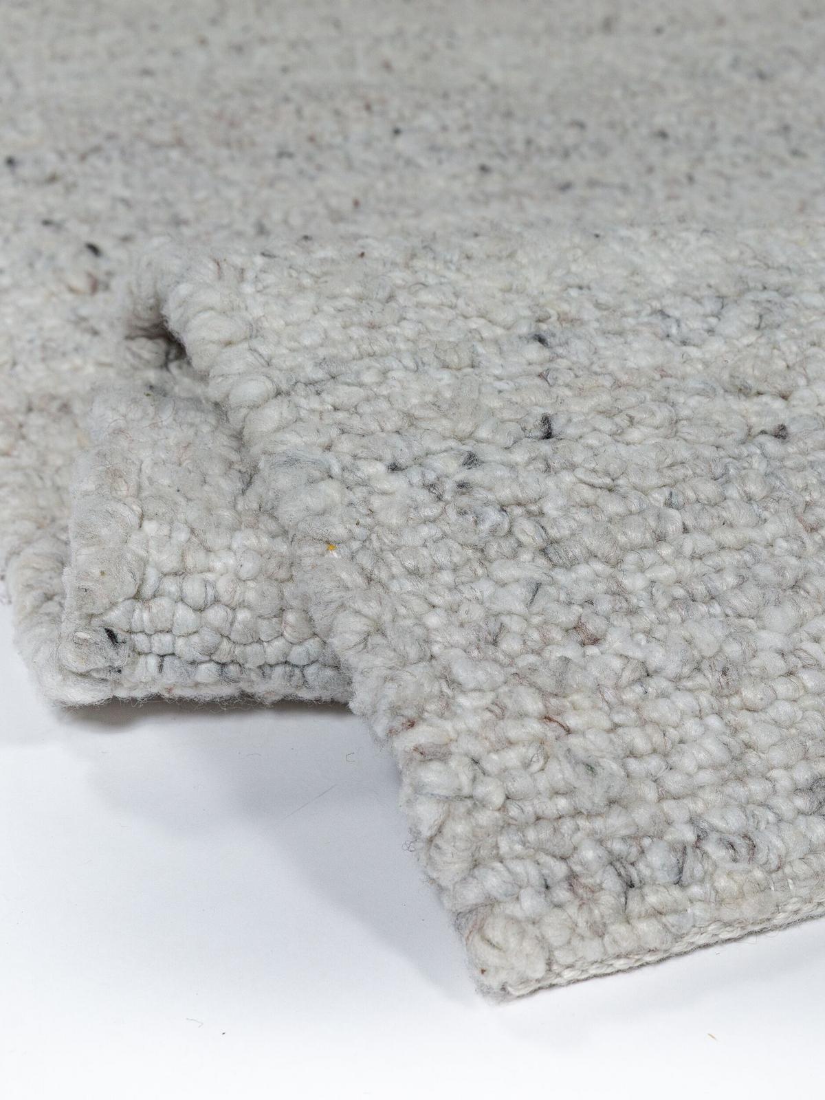 KURZFLORTEPPICH handgewebt GLAVEN, Bouclé-Struktur, Hellgrau, 120 x 170 cm - Grau, Textil (120/170cm) - KADIMA DESIGN