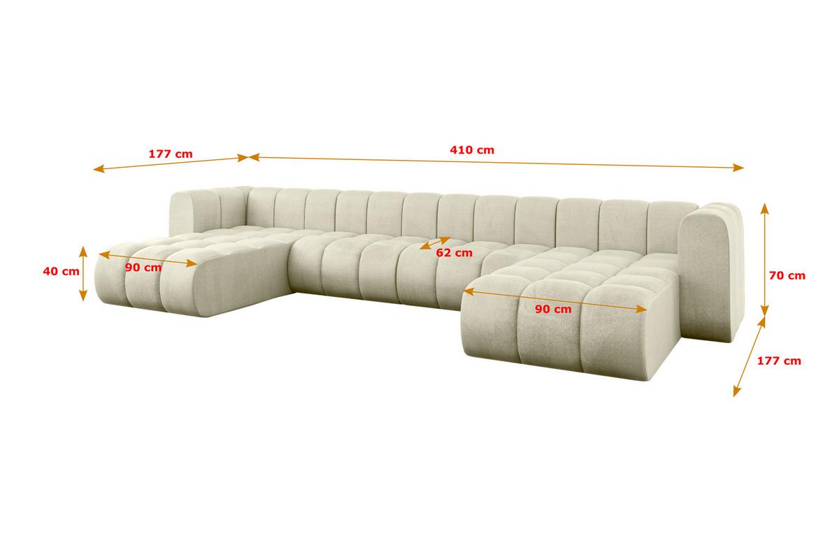 WOHNLANDSCHAFT modulares Sofa Joren-U2 - 410x177x70 cm Beige - Beige, Holzwerkstoff/Textil (410/70/177cm) - ALTDECOR