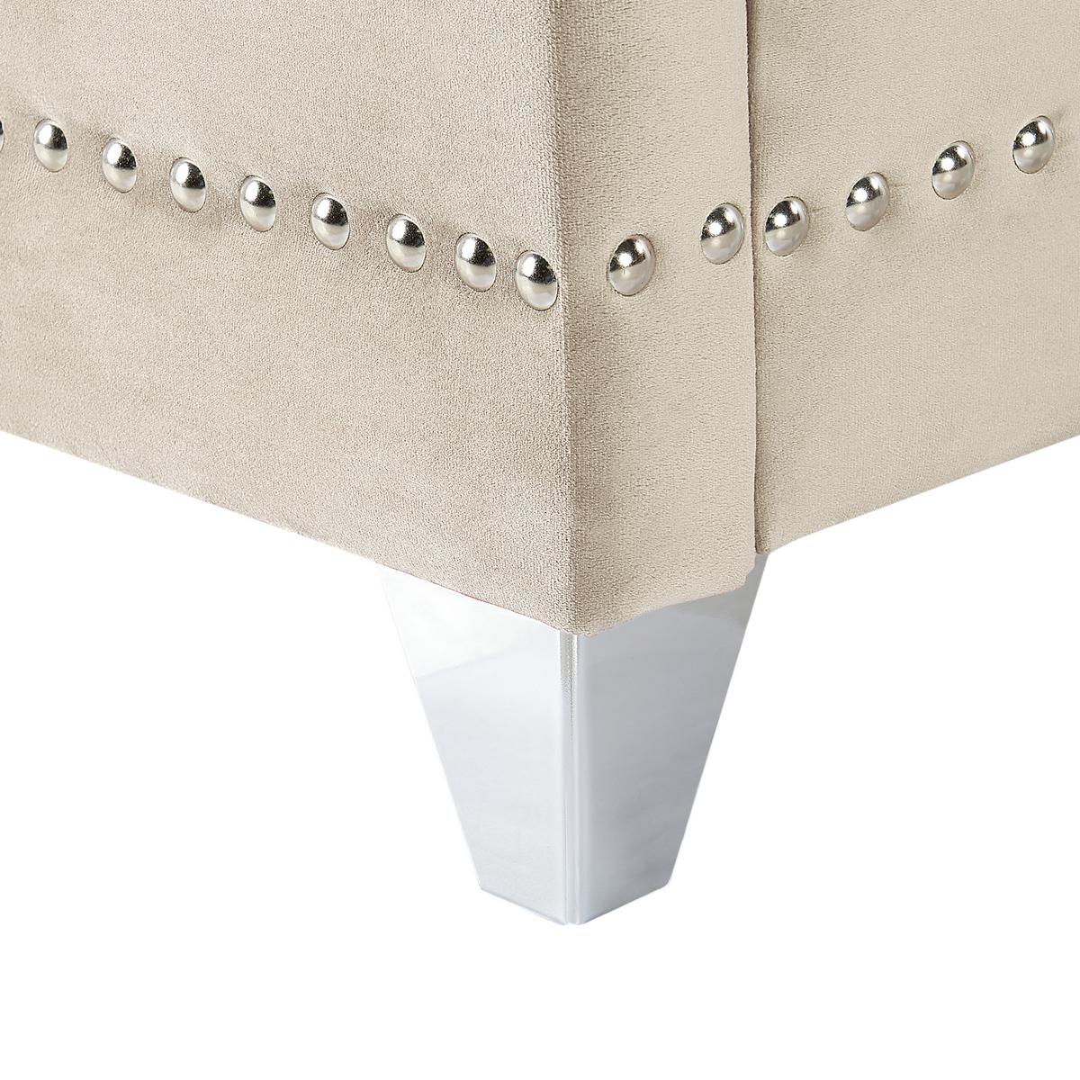 POLSTERBETT 160/200cm Beige Ayette - Beige, Textil (160/200cm) - Beliani