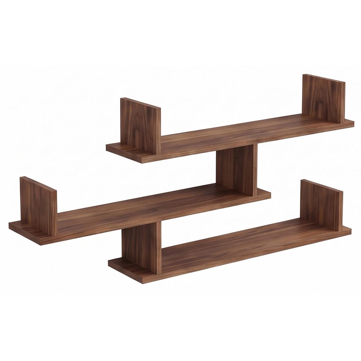WANDREGAL mit 3 Böden Kassi 119 cm - Dunkelbraun, Holzwerkstoff (119/54.9/18cm) - Selsey