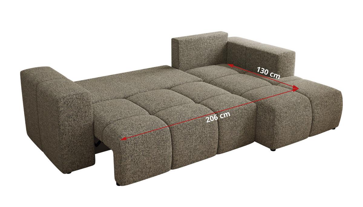 ECKSOFA MONIVA Grau Strukture - Rechts - Schwarz/Grau, Kunststoff/Textil (266/164cm) - MKS