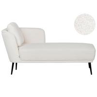 CHAISELONGUE-LINKSSEITIGE Bouclé Cremeweiß Artheze - Creme/Schwarz, Textil (148/70/64cm) - Beliani