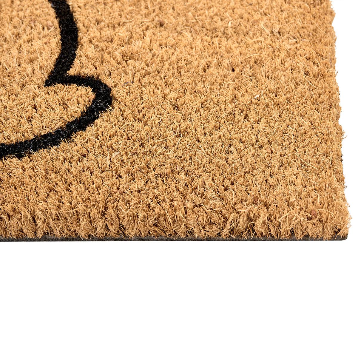 FUSSMATTE Naturfarben 55/120 cm Kaninchen Kokosfasern Lingayen - Naturfarben, Textil (55/120cm) - Beliani