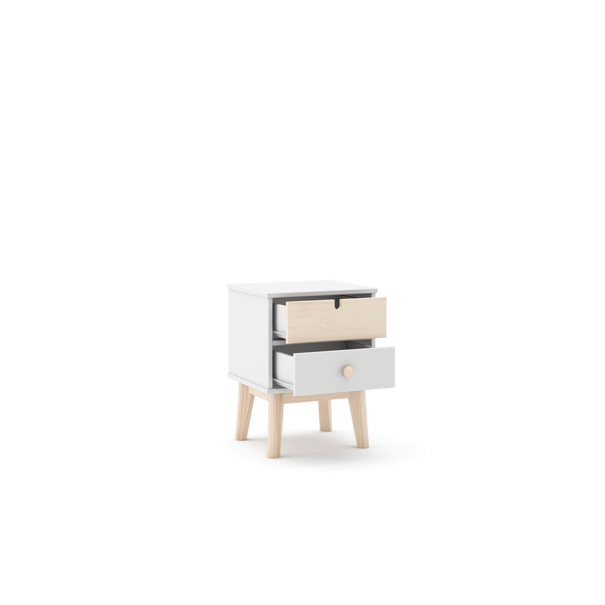 NACHTTISCH Estefania Weiß 40/35/53 cm - Weiß, Holz (35/53/40cm) - Calicosy