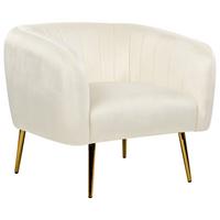 SESSEL Samtstoff Beige Laconia - Beige, Textil/Metall (85/72/62cm) - Beliani