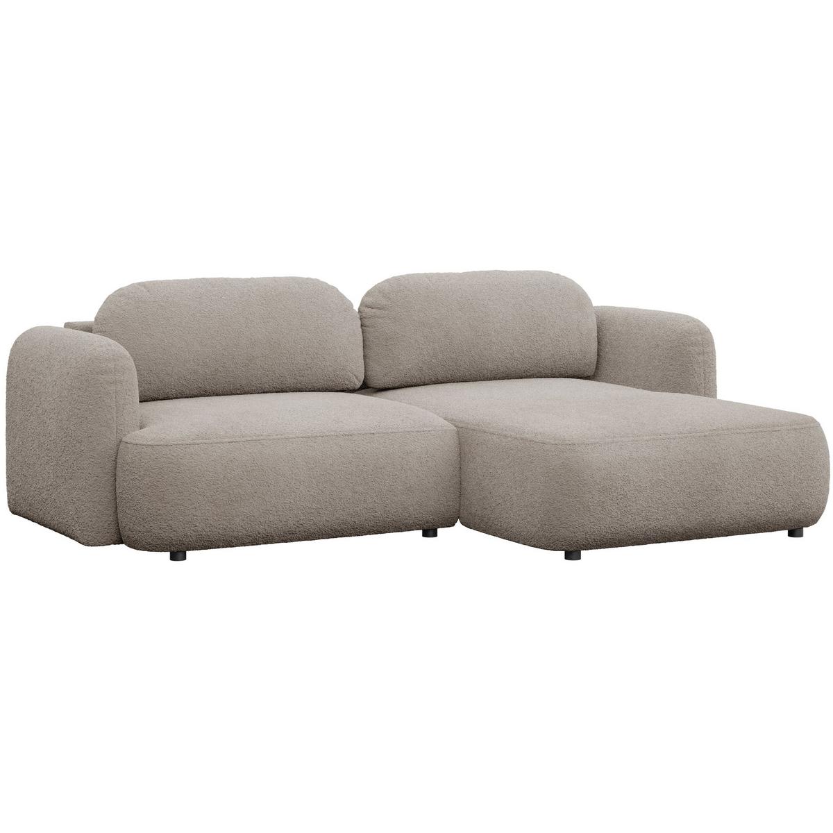 ECKSOFA Tvoya Beigegrau Bouclé - Taupe/Schwarz, Kunststoff/Textil (175/267cm) - Selsey