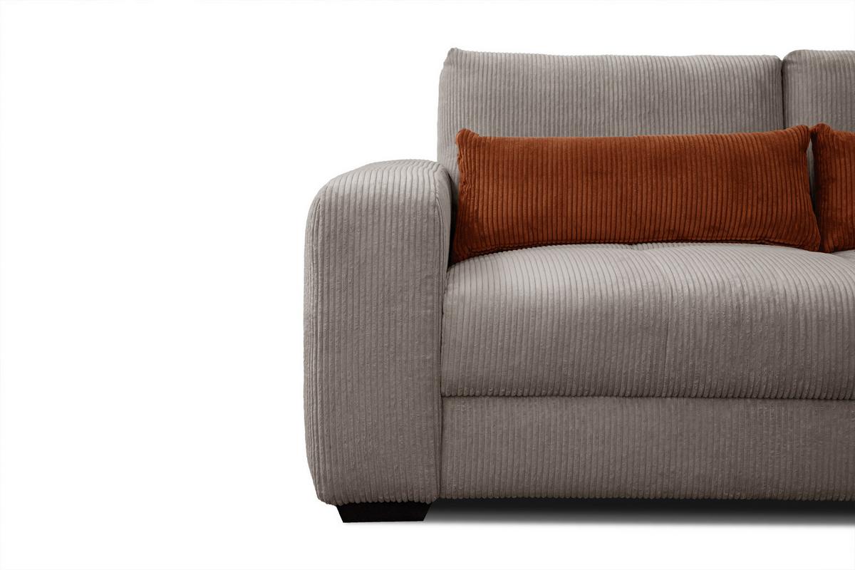 SOFA OLI 3-Sitzer, taupe - Taupe, Holz/Textil (208/91/108cm) - Wozimo