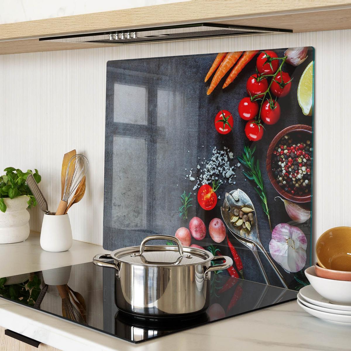 GLASPLATTE 60x52 cm Zutaten - Multicolor, Glas (60/0.4/52cm) - TULUP