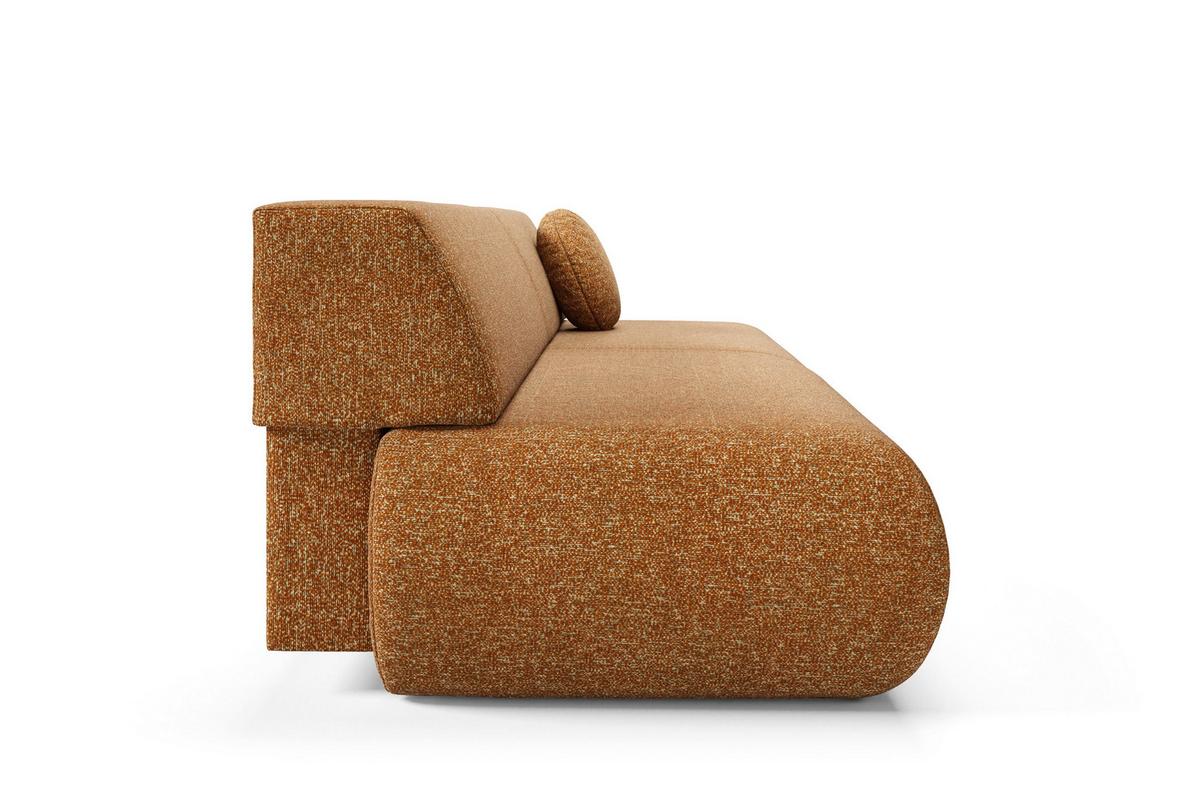 BETTSOFA DELTA Orange Geflochtener Stoff mit Schlaffunktion - Orange, Holz (214/74/100cm) - MASSENO