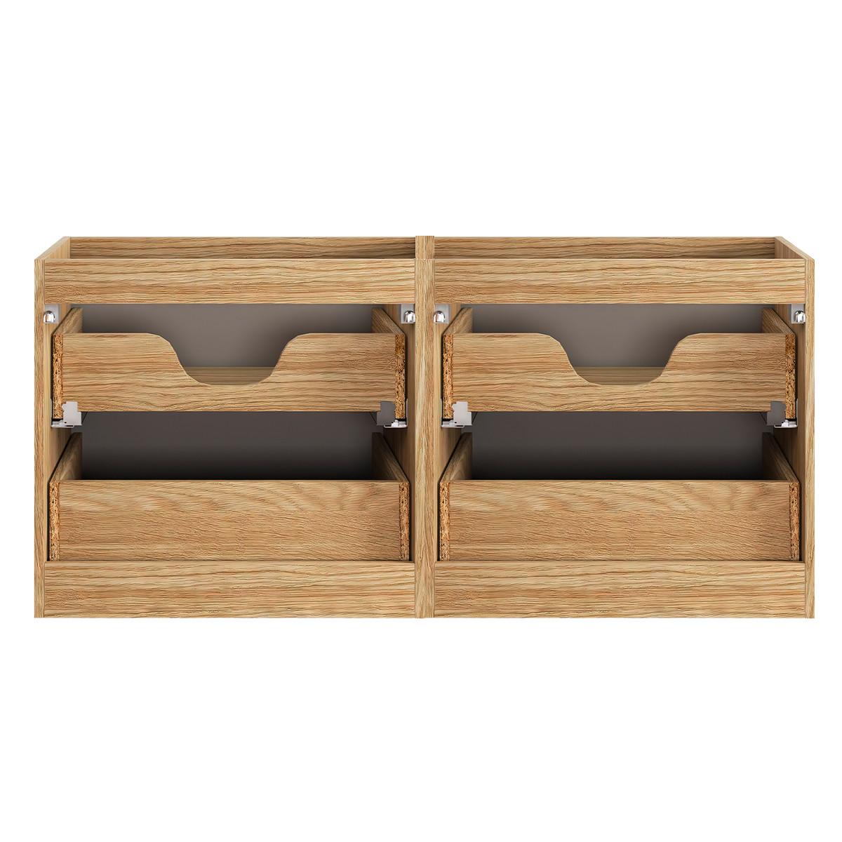 DOPPELWASCHTISCH 120cm Elora Beige und Holz - Braun, Holzwerkstoff (120/59/46cm) - Petits-meubles