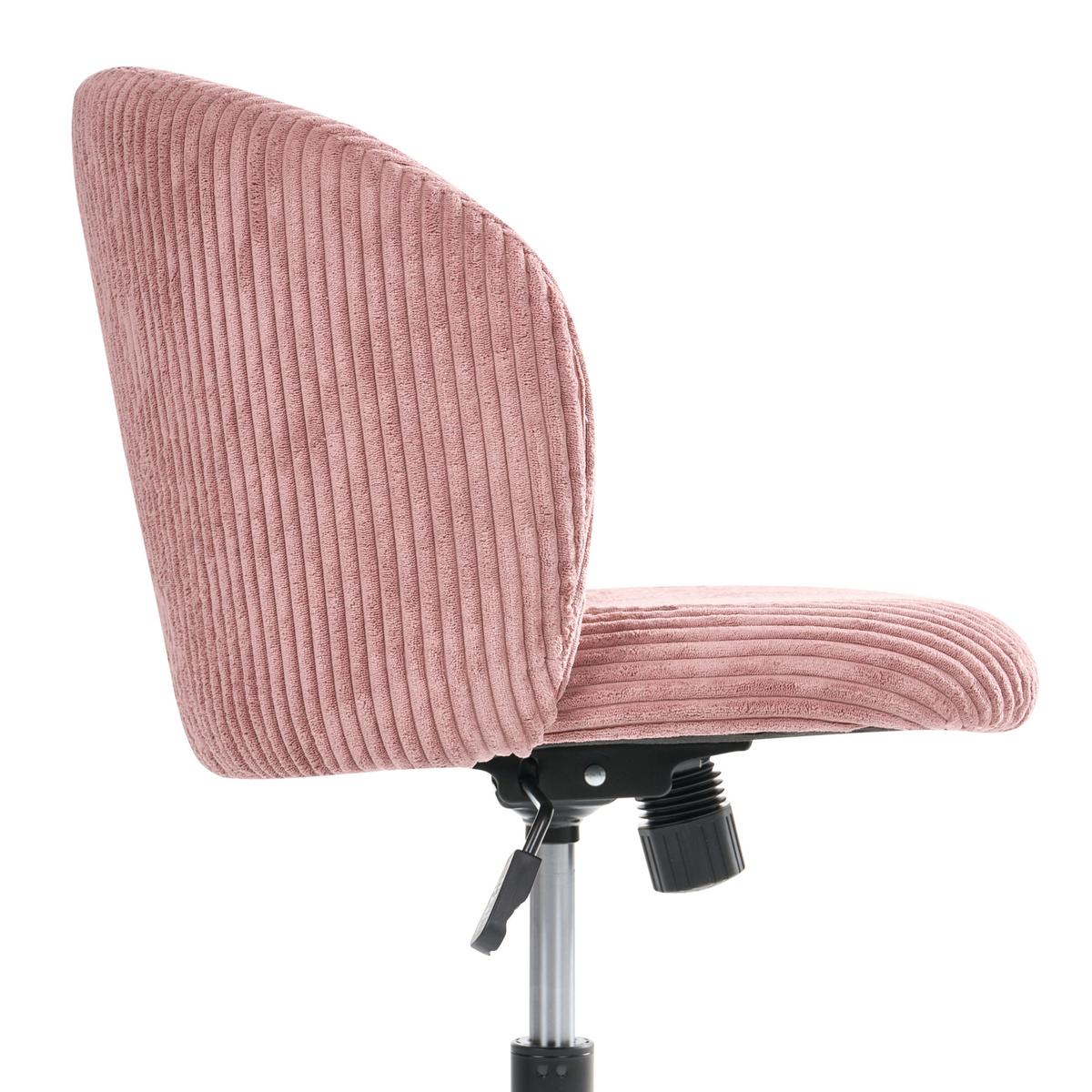 BÜROSTUHL Cord RosaMiles - Pink, Textil (55/76/55cm) - Beliani