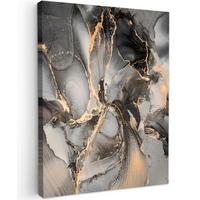 LEINWANDBILD Grau - Luxus - Gold - Marmor Room Decor 30x40 cm - Dunkelgrau, Textil (30/40cm) - MuchoWow