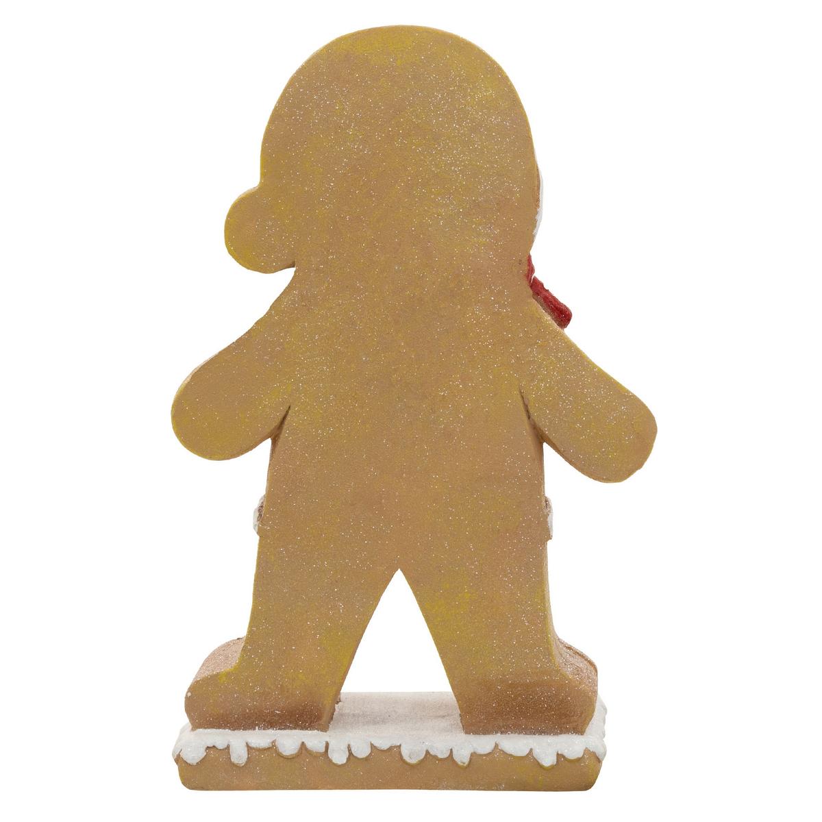 LEBKUCHENMANN-FIGUR mit Mütze & Schal 76 cm Weihnachtsdeko Innen mit LED-Beleuchtung - Braun, Stein (47/76/20cm) - ECD-Germany